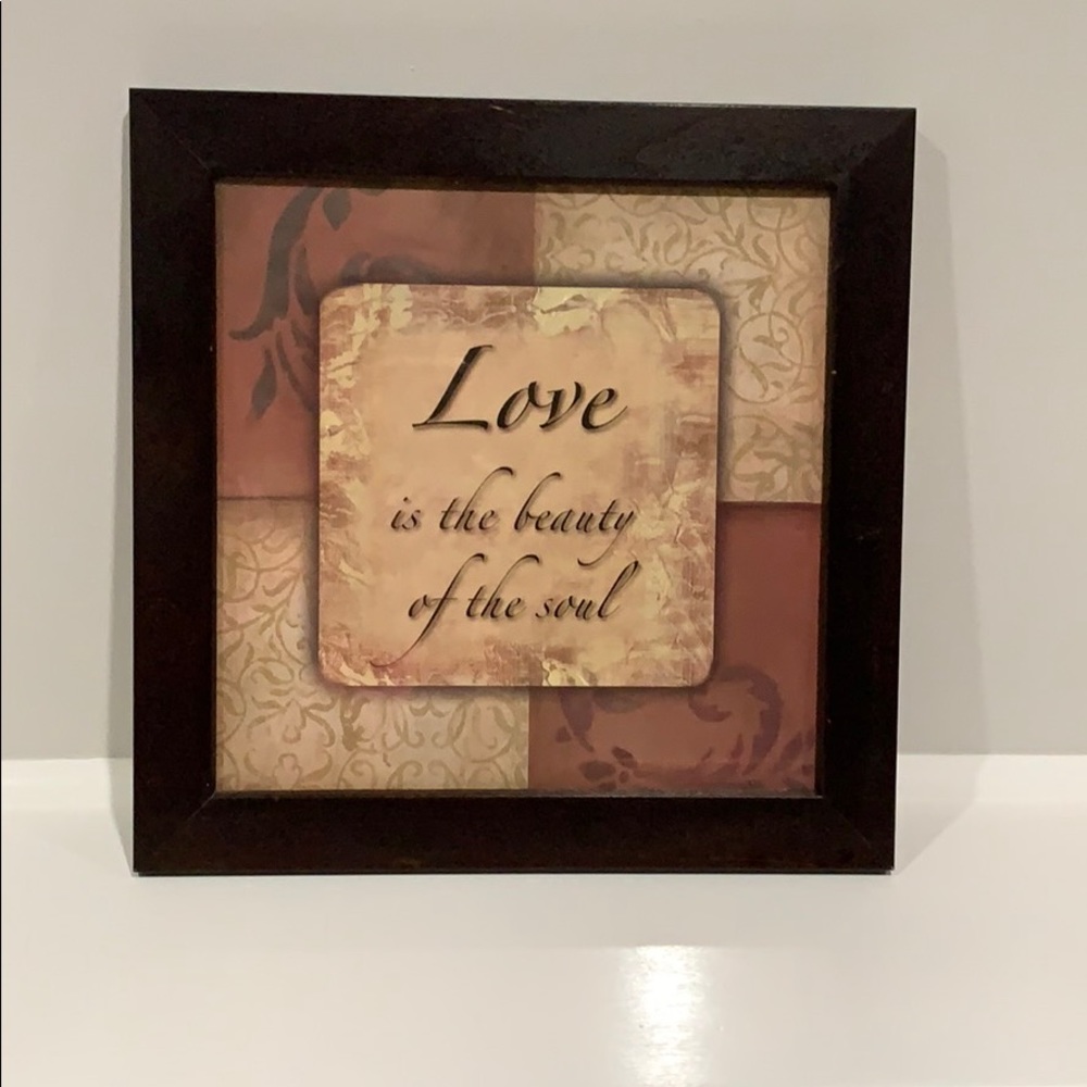 “Love is the beauty of the soul” Picture Frame